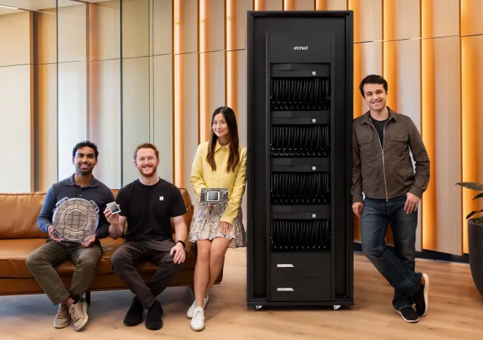 Etched founders with Sequoia partners