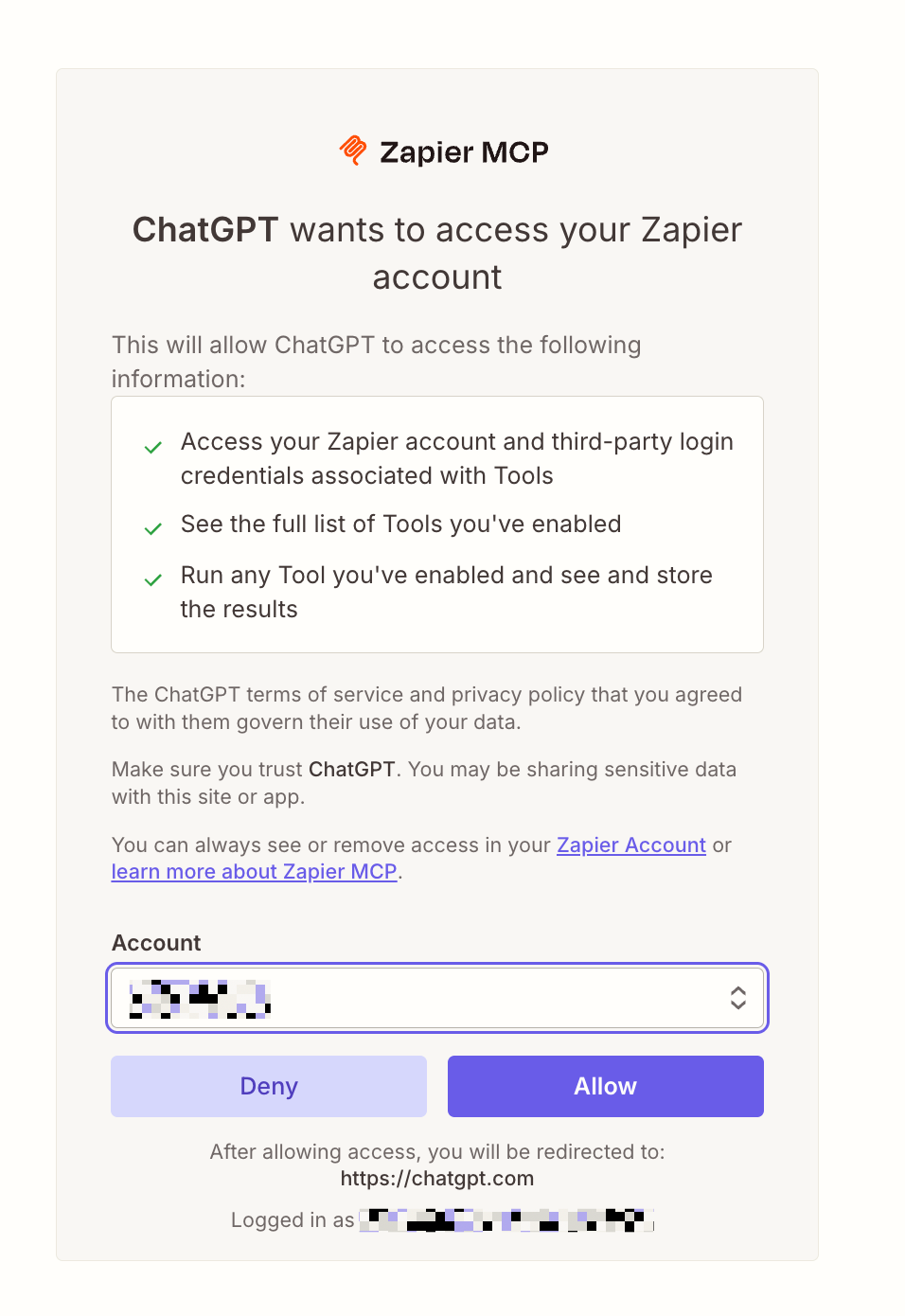 ChatGPT taking action in an external app through a connector