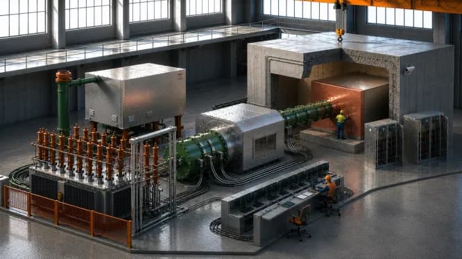 Scientists working on a fusion power device, illustrating the broader context of emerging tech funding