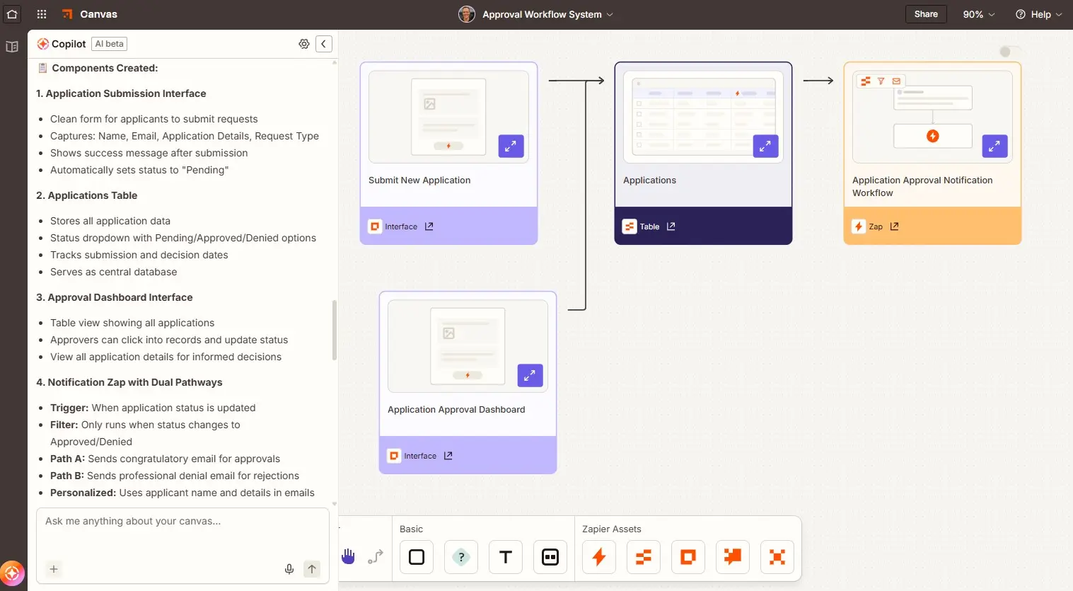 Airtable base configuration showing linked records and views