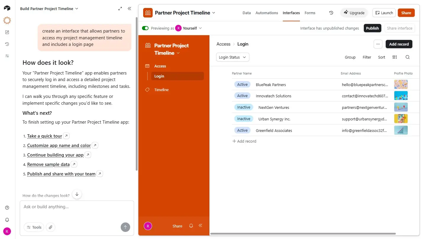 Airtable automation builder showing workflow configuration