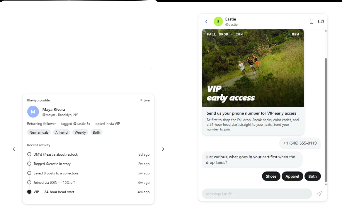 Klaviyo analytics dashboard with flow performance metrics