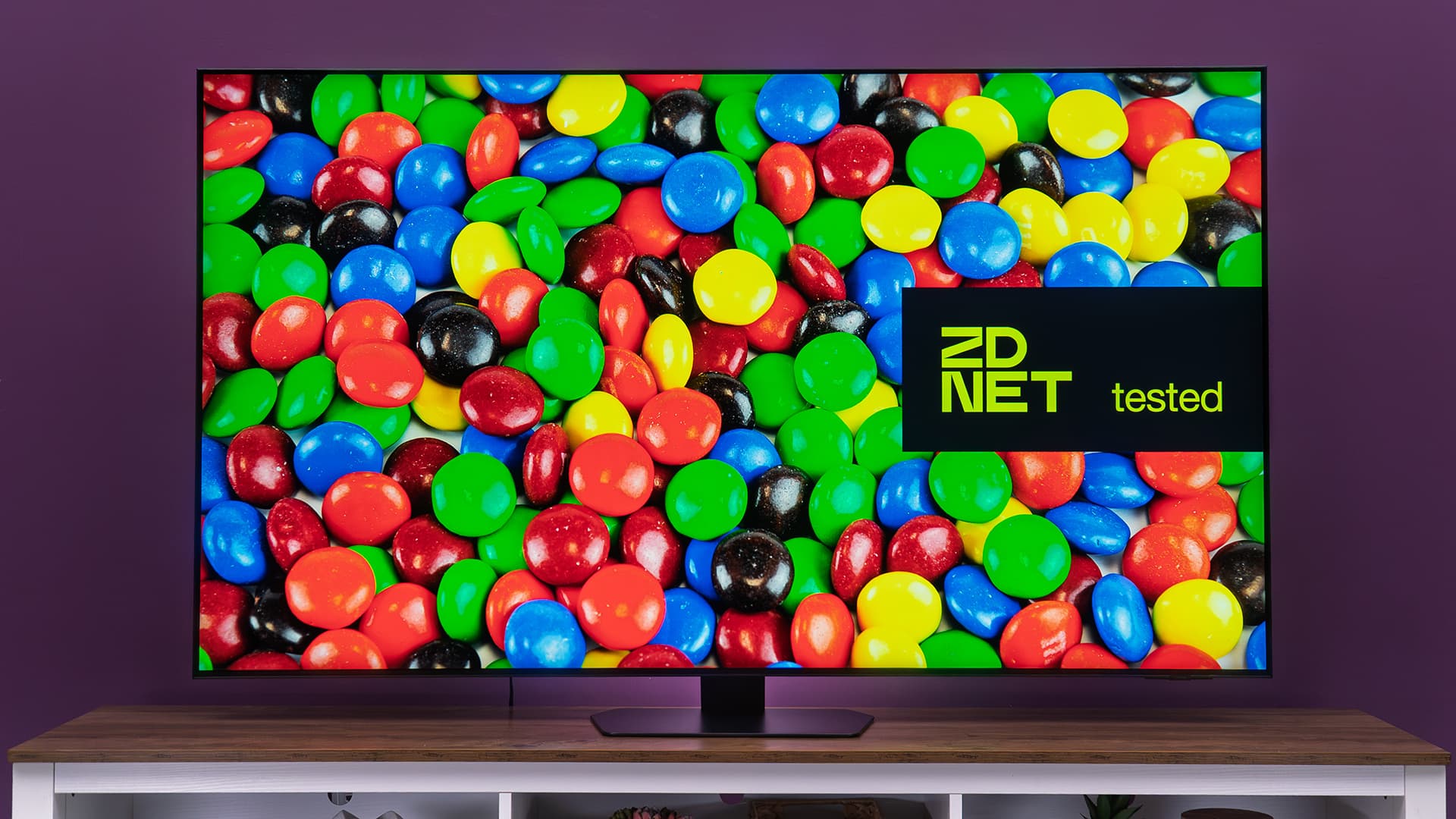 Samsung Neo QLED QN90F 65-inch TV in a living room setting