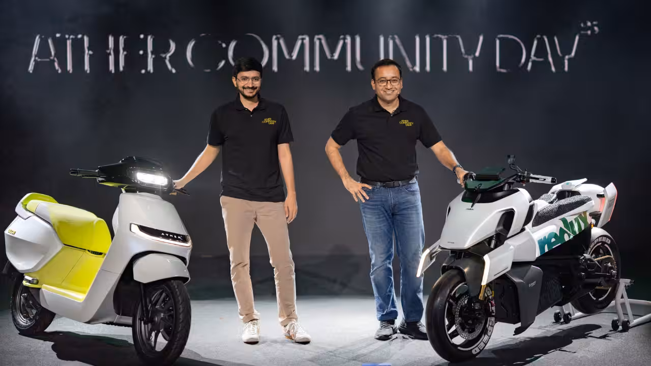 Ather Energy co-founders Swapnil Jain and Tarun Mehta